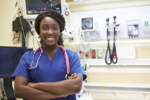 Portrait Of Female Nurse In Emergency Room Portrait Of Female Nurse In Emergency Room
